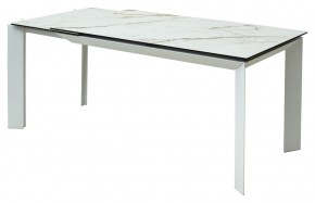 Стол CREMONA 180 KL-188 Контрастный мрамор матовый, итальянская керамика/ белый каркас, ®DISAUR в Кургане - kurgan.mebel24.online | фото 3