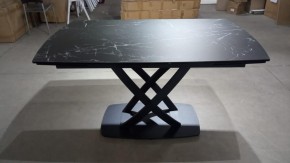 Стол FOGGIA 140 KL-116 Черный мрамор матовый, итальянская керамика/ черный каркас, ®DISAUR в Кургане - kurgan.mebel24.online | фото 2