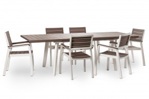Стол Гармония раздвижной (Harmony Extendable) белый-капучино в Кургане - kurgan.mebel24.online | фото 6