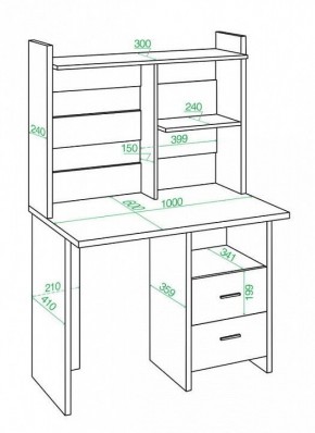 Стол компьютерный Домино Лайт СКЛ-Прям100+НКЛ-100 в Кургане - kurgan.mebel24.online | фото 2