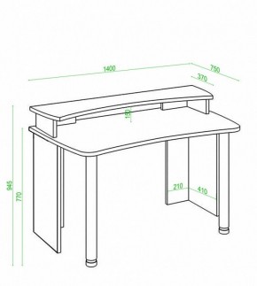 Стол компьютерный Домино Лайт СКЛ-Софт140+НКИЛ140 в Кургане - kurgan.mebel24.online | фото 3