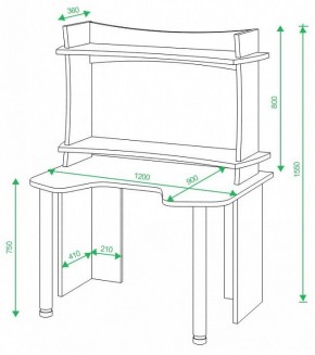 Стол компьютерный Домино lite СКЛ-Игр120 в Кургане - kurgan.mebel24.online | фото 2