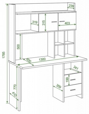 Стол компьютерный Домино Lite СКЛ-Прям130Р+НКЛХ-130 в Кургане - kurgan.mebel24.online | фото 2