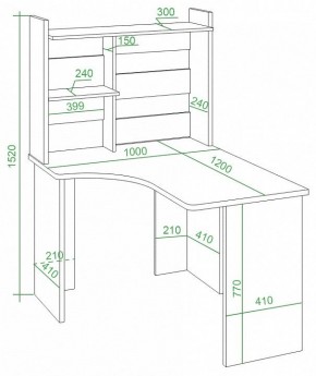Стол компьютерный Домино Lite СКЛ-Угл120+НКЛ-100 в Кургане - kurgan.mebel24.online | фото 2