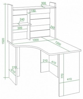 Стол компьютерный Домино Lite СКЛ-Угл120+НКЛ-100 в Кургане - kurgan.mebel24.online | фото 3