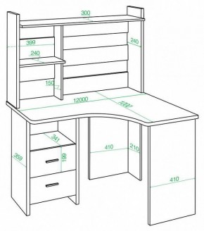 Стол компьютерный Домино Lite СКЛ-Угл120+НКЛХ-120 в Кургане - kurgan.mebel24.online | фото 2