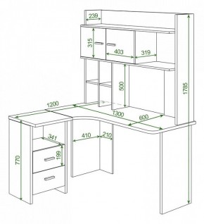 Стол компьютерный Домино Lite СКЛ-Угл130+НКЛХ-130 ШК ЛЕВ в Кургане - kurgan.mebel24.online | фото 2