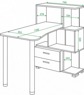 Стол компьютерный Домино СЛ-5-3СТ-2+БЯ в Кургане - kurgan.mebel24.online | фото 2