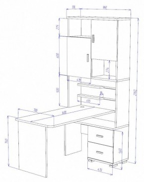 Стол компьютерный Домино СР-720/140 в Кургане - kurgan.mebel24.online | фото 2