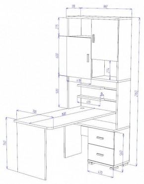 Стол компьютерный Домино СР-720/160 в Кургане - kurgan.mebel24.online | фото 2