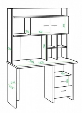 Стол компьютерный Нельсон Lite СКЛ-Прям120+НКЛХ-120 БЕ в Кургане - kurgan.mebel24.online | фото 2
