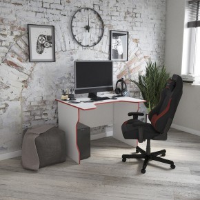 Стол компьютерный ВАРДИГ K2 100x82, белый/красный в Кургане - kurgan.mebel24.online | фото 4