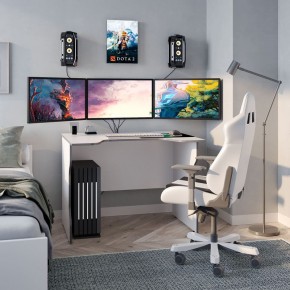 Стол компьютерный ВАРДИГ K2 100x82, белый/серебристый в Кургане - kurgan.mebel24.online | фото 4