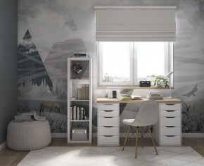 Стол письменный Ингар 2/55 140x75x55, дуб беленый/белый в Кургане - kurgan.mebel24.online | фото 4