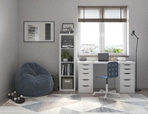 Стол письменный Ингар белый, 140x75, с двумя тумбами в Кургане - kurgan.mebel24.online | фото 2