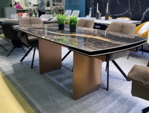Стол ПУАНТО 200 TITANIUM LAWA NERO, керамика / МЕДЬ каркас М-City в Кургане - kurgan.mebel24.online | фото 2
