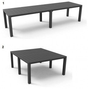 Стол раскладной Джули (Julie Double table 2 configurations) Графит в Кургане - kurgan.mebel24.online | фото