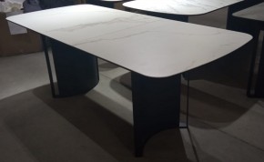 Стол RASMUS 160 TL-45 Белый мрамор, испанская керамика / черный каркас, ®DISAUR в Кургане - kurgan.mebel24.online | фото 2
