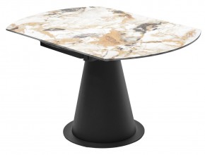 Стол TERAMO 135 GLOSS GRAND JADE SOLID CERAMIC, керамика, поворотн.механизм / Черный каркас, ®DISAUR в Кургане - kurgan.mebel24.online | фото 11