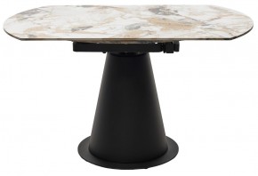 Стол TERAMO 135 GLOSS GRAND JADE SOLID CERAMIC, керамика, поворотн.механизм / Черный каркас, ®DISAUR в Кургане - kurgan.mebel24.online | фото 16