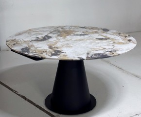 Стол TERAMO 135 GLOSS GRAND JADE SOLID CERAMIC, керамика, поворотн.механизм / Черный каркас, ®DISAUR в Кургане - kurgan.mebel24.online | фото 5