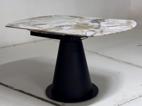 Стол TERAMO 135 GLOSS GRAND JADE SOLID CERAMIC, керамика, поворотн.механизм / Черный каркас, ®DISAUR в Кургане - kurgan.mebel24.online | фото 9