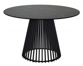 Стол TERNI 120 MATT BLACK MARBLE SOLID CERAMIC Черный мрамор матовый, керамика /Черн.каркас, ®DISAUR в Кургане - kurgan.mebel24.online | фото