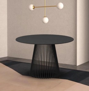 Стол TERNI 120 MATT BLACK MARBLE SOLID CERAMIC Черный мрамор матовый, керамика /Черн.каркас, ®DISAUR в Кургане - kurgan.mebel24.online | фото 2