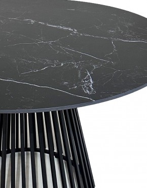 Стол TERNI 120 MATT BLACK MARBLE SOLID CERAMIC Черный мрамор матовый, керамика /Черн.каркас, ®DISAUR в Кургане - kurgan.mebel24.online | фото 4