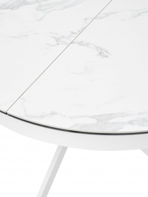 Стол TRENTO 120 HIGH GLOSS STATUARIO Белый мрамор глянцевый, керамика/ белый каркас, ®DISAUR в Кургане - kurgan.mebel24.online | фото 4