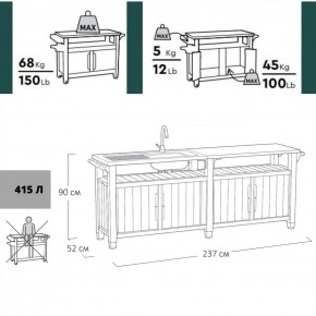 Столик для барбекю 415 Л (Unity Chef 415 L) графит в Кургане - kurgan.mebel24.online | фото 2