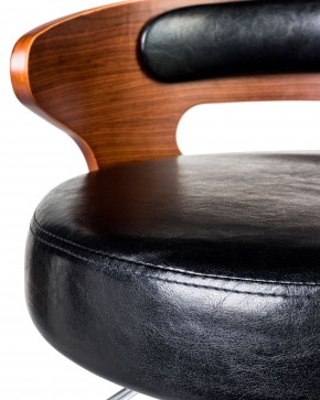 Стул барный DOBRIN FRED BLACK, коричневое дерево, чёрный в Кургане - kurgan.mebel24.online | фото 6
