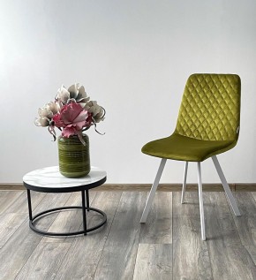 Стул DAIQUIRI BLUVEL-75 OLIVA / белый каркас, велюр М-City в Кургане - kurgan.mebel24.online | фото 3