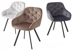 Стул GALE 360 град. поворот. BLUVEL-03 LIGHT GREY, велюр/ черный каркас, М-City в Кургане - kurgan.mebel24.online | фото 2