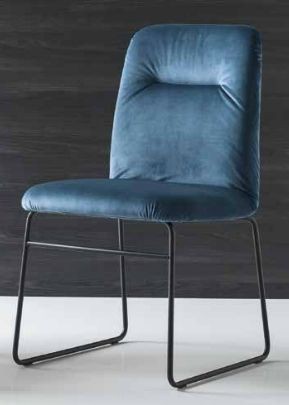 Стул GRETA CB/1904 MET.P15 MATT BLACK/ VENICE S0J OCEAN BLUE в Кургане - kurgan.mebel24.online | фото