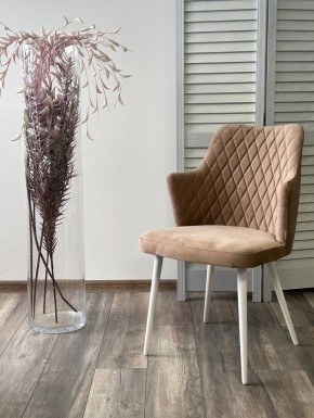 Стул HERMAN 360 град. БЕЖЕВЫЙ #5, велюр / белый каркас М-City в Кургане - kurgan.mebel24.online | фото 2