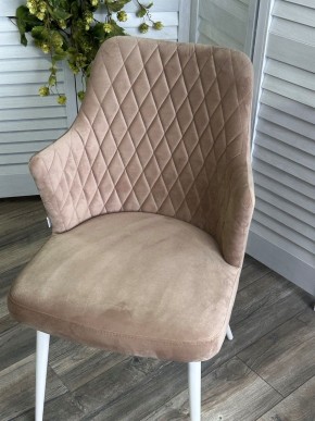 Стул HERMAN 360 град. БЕЖЕВЫЙ #5, велюр / белый каркас М-City в Кургане - kurgan.mebel24.online | фото 5