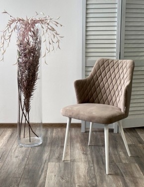 Стул HERMAN 360 град. ЛАТТЕ #25, велюр / белый каркас М-City в Кургане - kurgan.mebel24.online | фото 2