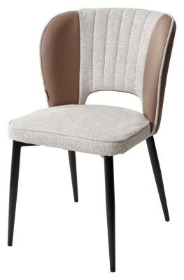 Стул HERMES WZ2042-02 светло-бежевый фактурный велюр/ HK017-31 серо-коричневый PU, М-City в Кургане - kurgan.mebel24.online | фото 1