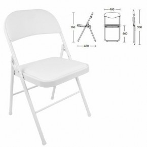 Стул складной BRABIX "Golf Plus CF-003 КОМФОРТ", белый каркас, кожзам белый, 532888 в Кургане - kurgan.mebel24.online | фото 1