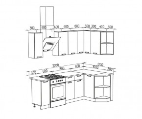 ТЕХНО Кухонный гарнитур угловой 1,7х1,3 м Компоновка №6 в Кургане - kurgan.mebel24.online | фото 8