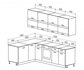 ТЕХНО Кухонный гарнитур угловой 2,4х1,6 м Компоновка №4 в Кургане - kurgan.mebel24.online | фото 6