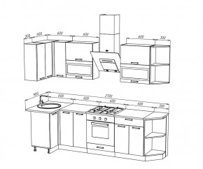 ТЕХНО Кухонный гарнитур угловой 2,7х0,9 м Компоновка №2 в Кургане - kurgan.mebel24.online | фото 6