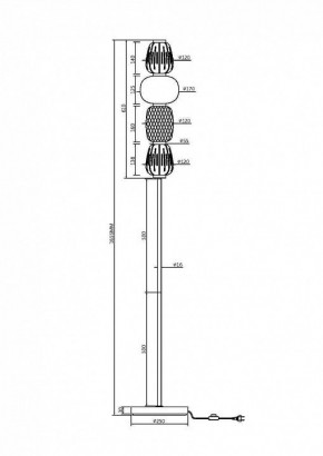 Торшер Maytoni Pattern MOD267FL-L32CH3K в Кургане - kurgan.mebel24.online | фото 2