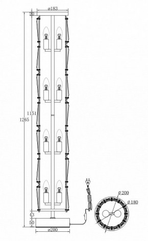 Торшер Maytoni Puntes MOD043FL-08G в Кургане - kurgan.mebel24.online | фото 3