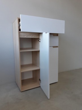 ТРИО Спальный гарнитур (модульный) сонома/белый в Кургане - kurgan.mebel24.online | фото 10