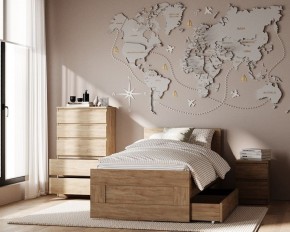 Тумба КАСТОР малая с двумя ящиками, цвет Дуб Сонома в Кургане - kurgan.mebel24.online | фото 3
