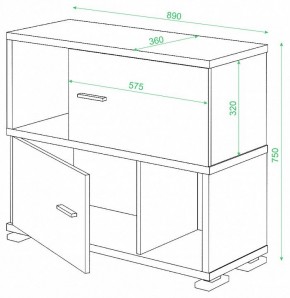 Тумба комбинированная Домино СБ-30/2 в Кургане - kurgan.mebel24.online | фото 2