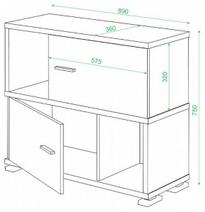 Тумба комбинированная СБ-30/2 в Кургане - kurgan.mebel24.online | фото 2