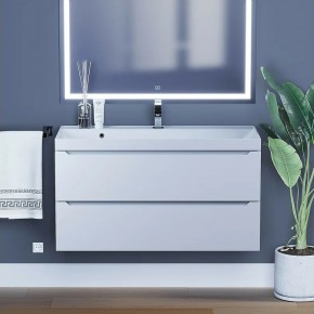 Тумба под раковину Uperwood Tanos 100 см, подвесная, белая матовая в Кургане - kurgan.mebel24.online | фото